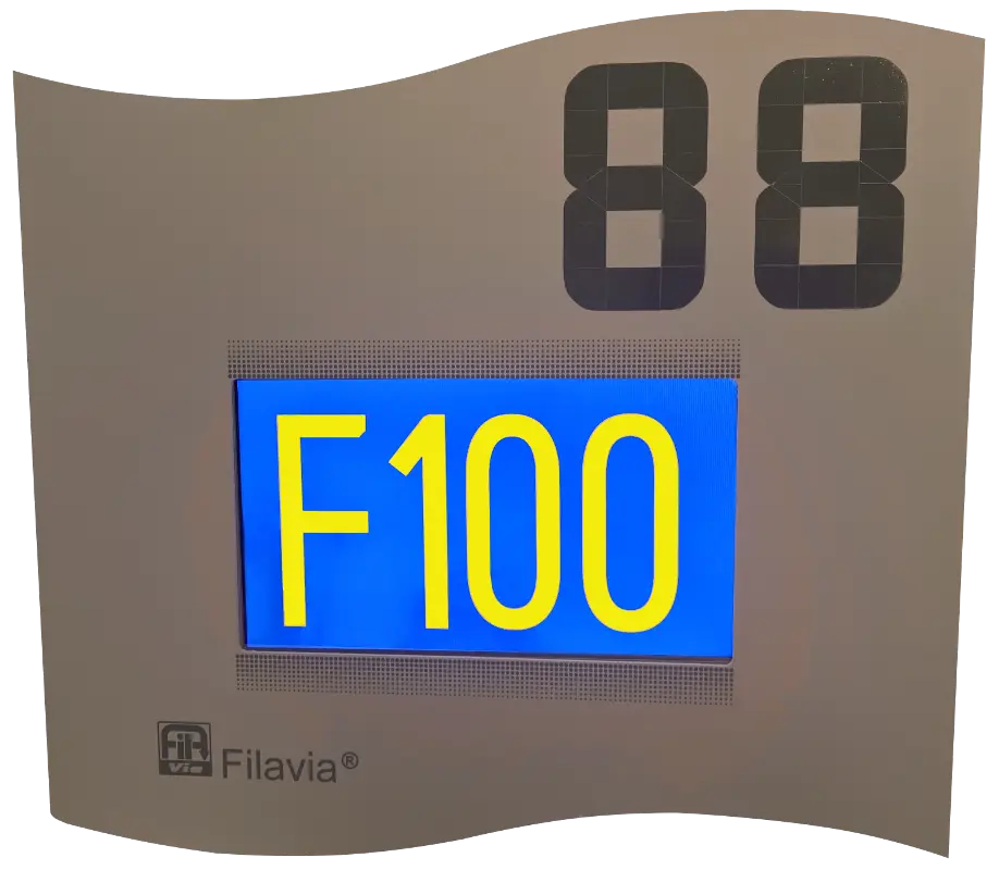 Display fuoriporta LCD PoE elimina code FilaVia